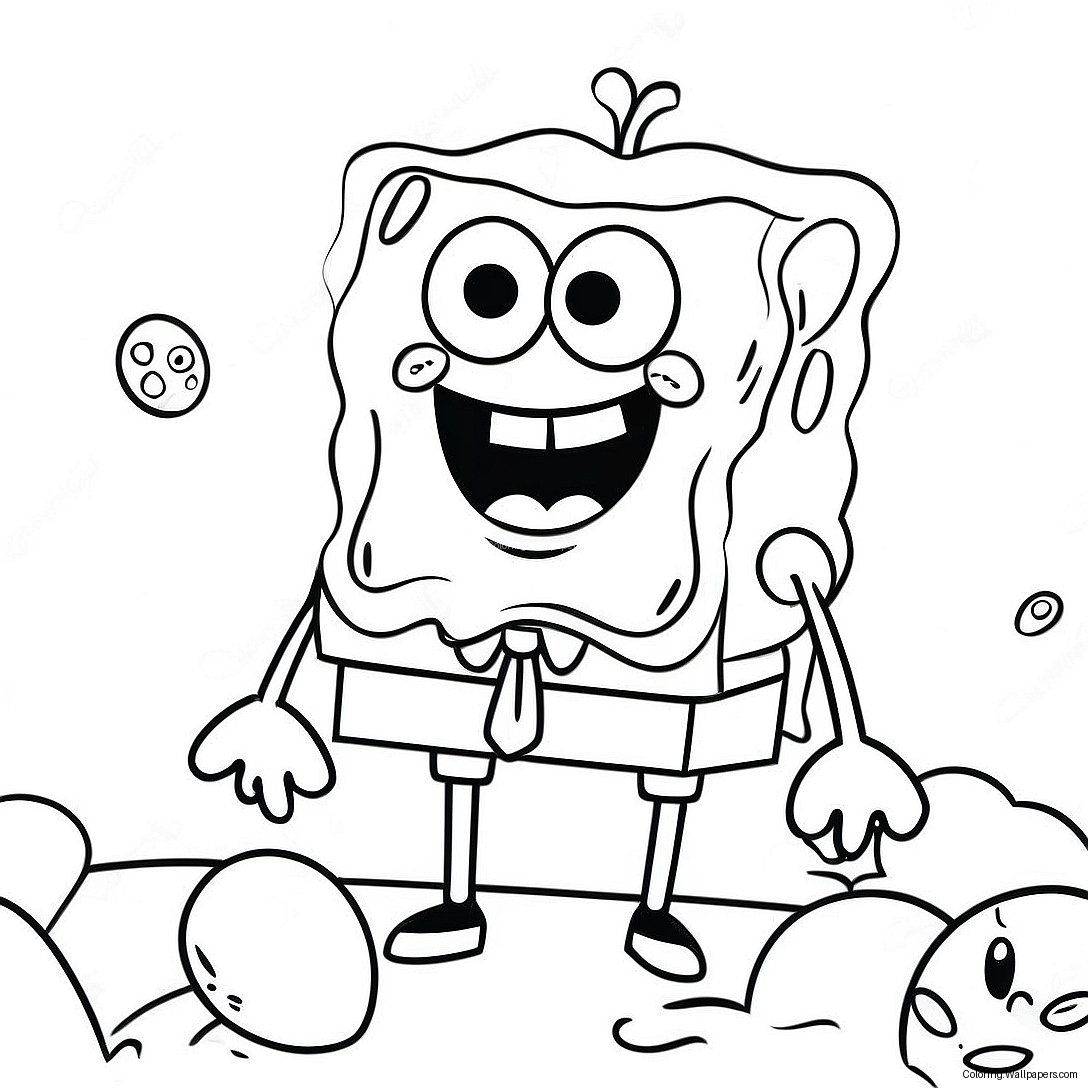 Página Para Colorir Do Spongebob Com Ovos Coloridos 36373