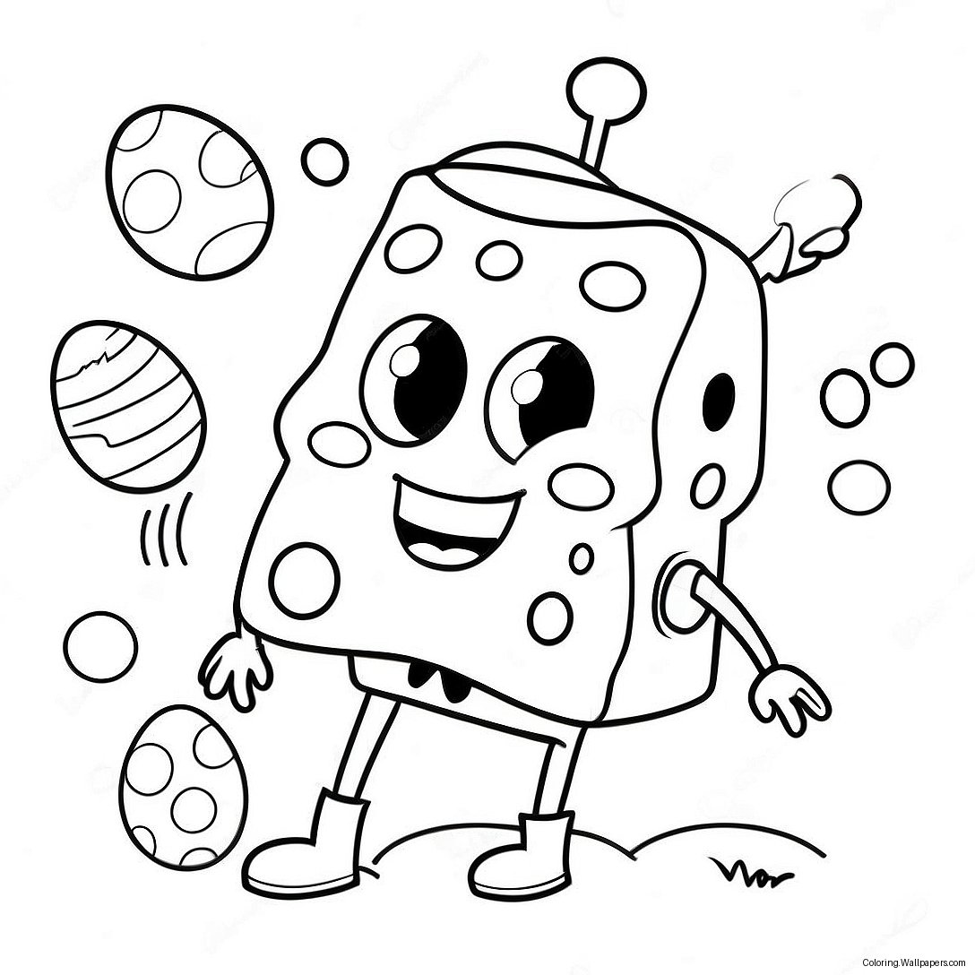 Spongebob Cu Ouă Colorate Pagina De Colorat 36375