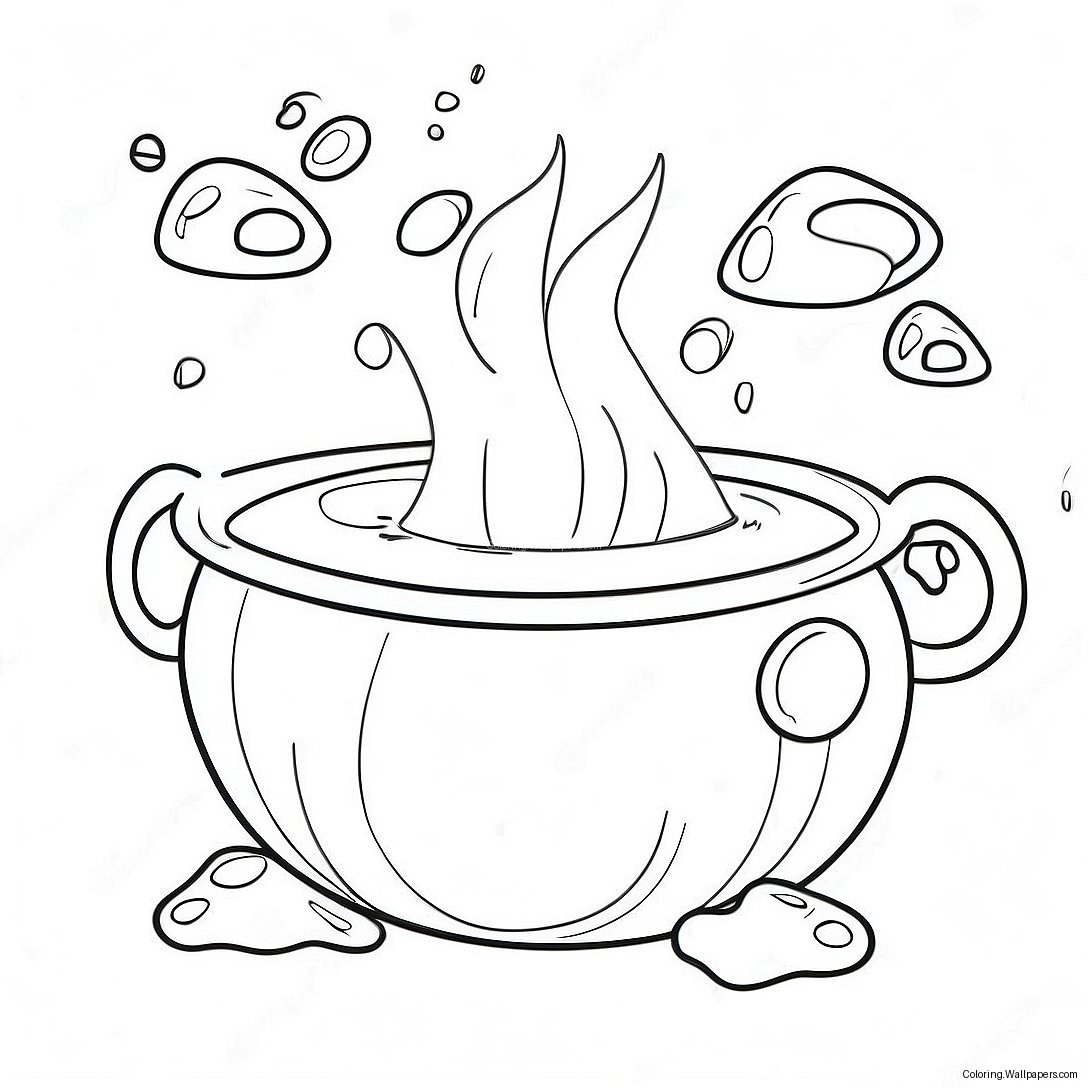 Spooky Cauldron With Bubbles Coloring Page 29298