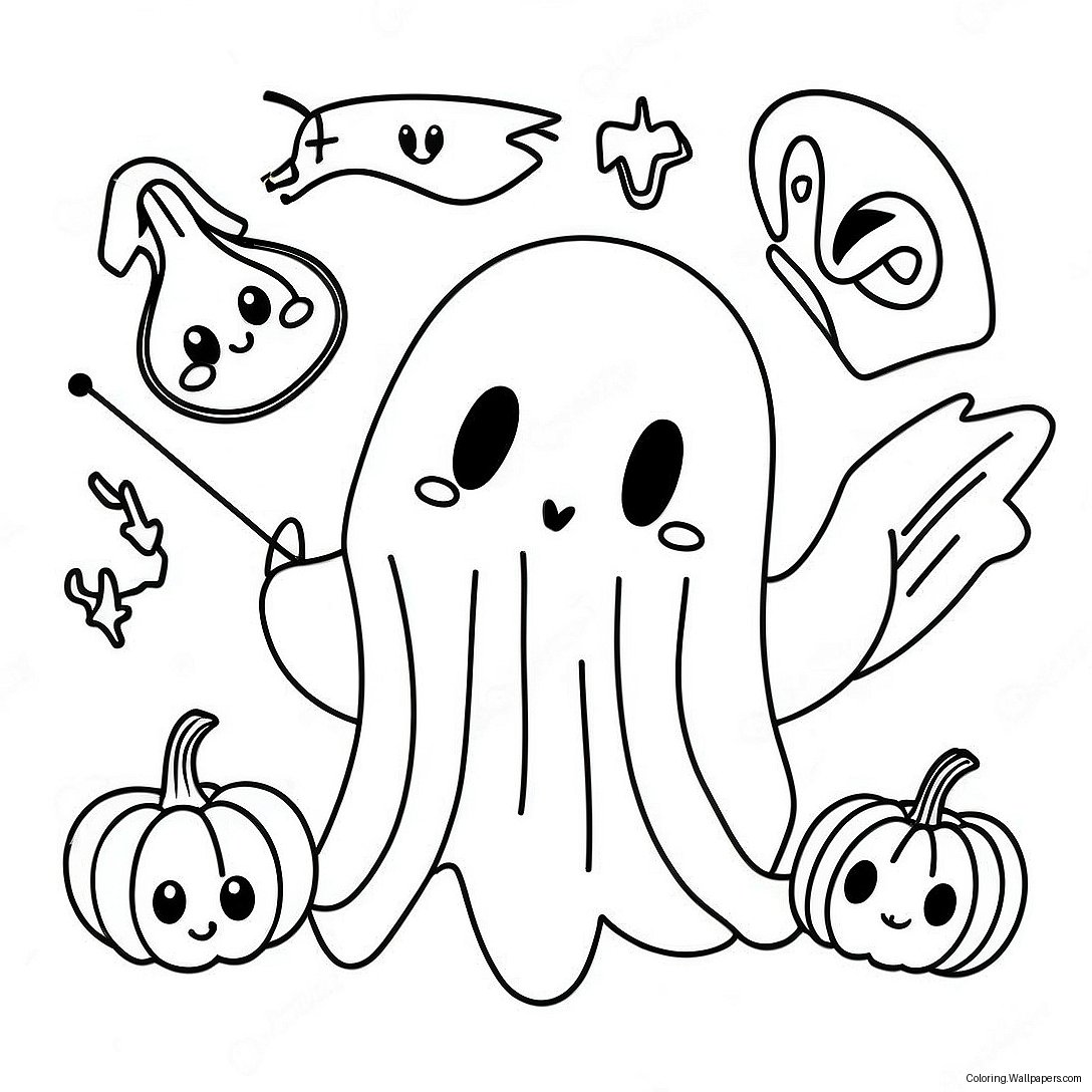 Spooky Ghost Math Problems Coloring Page 40884