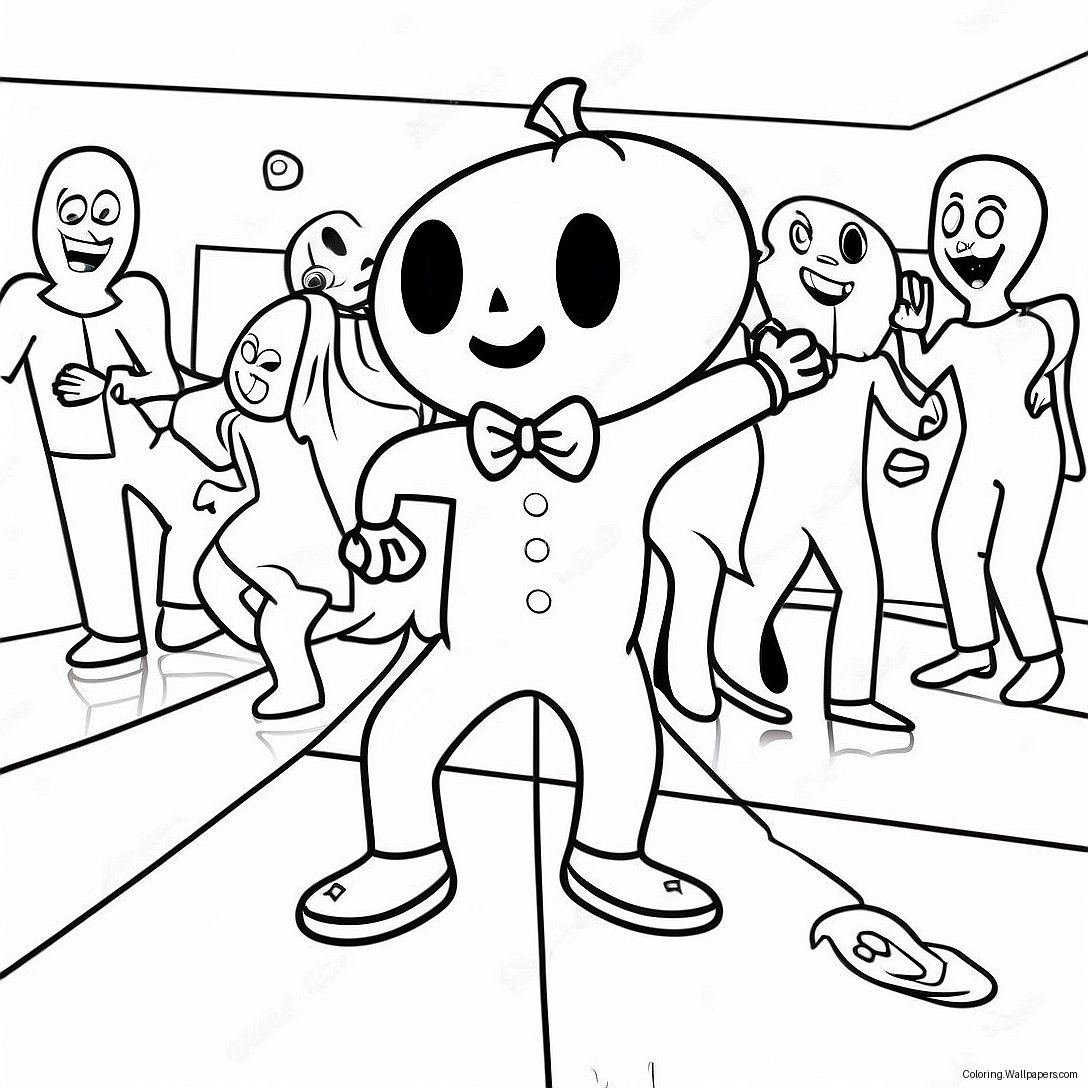 Spooky Halloween Dance Floor Coloring Page 40622