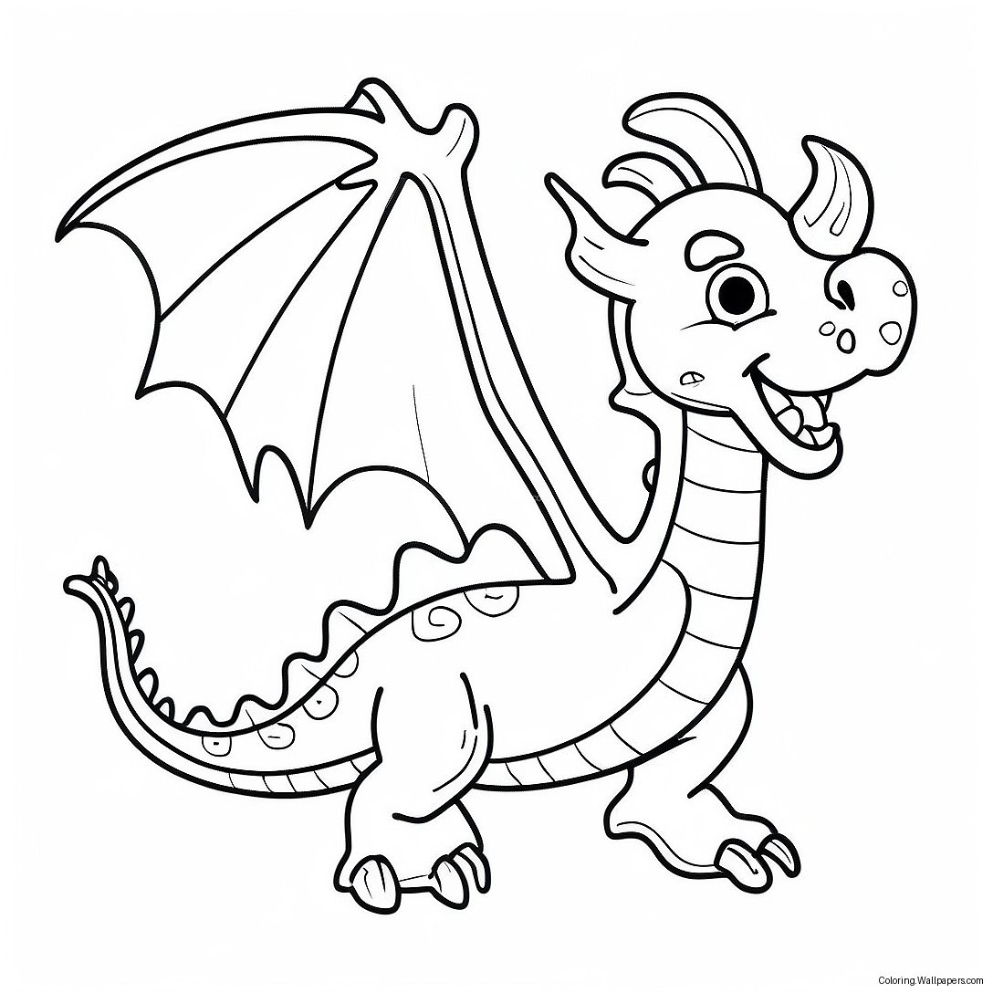 Spooky Halloween Dragon Flying Coloring Page 46832