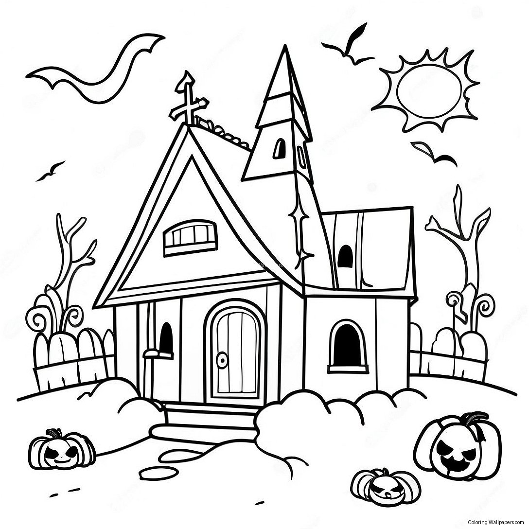 Página Para Colorir De Halloween Do Mês Assustador 52238