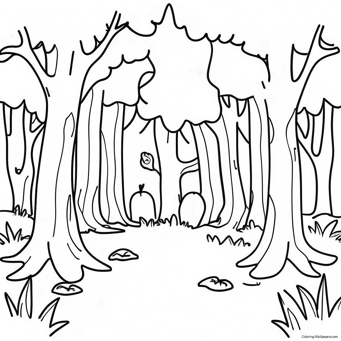 Spooky Mystery Forest Coloring Page 23030