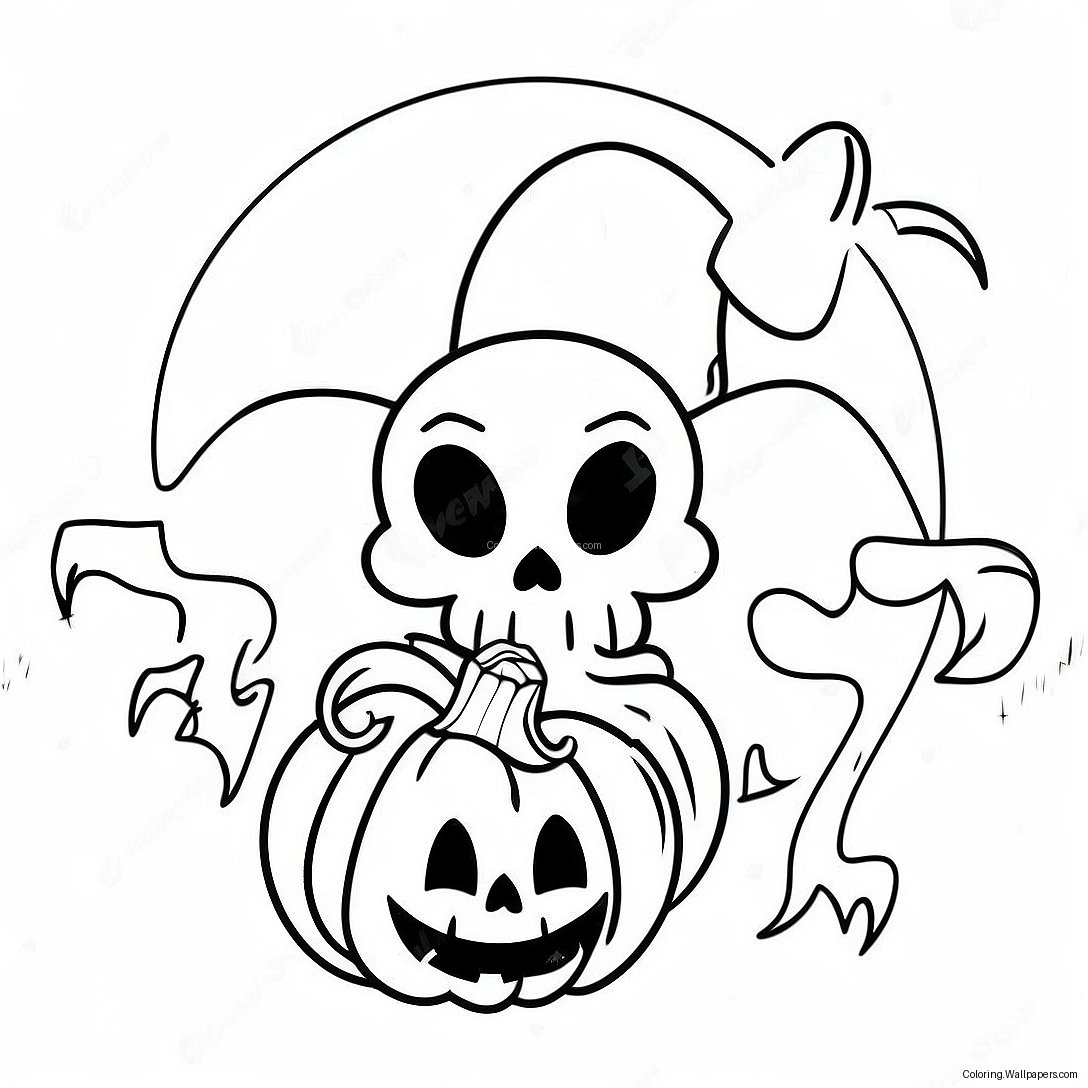 Korkutucu Spirit Halloween Logosu Boyama Sayfası 16296