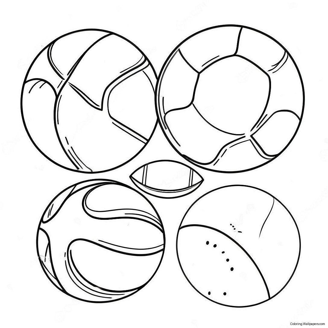 Sports Balls Coloring Page 49544