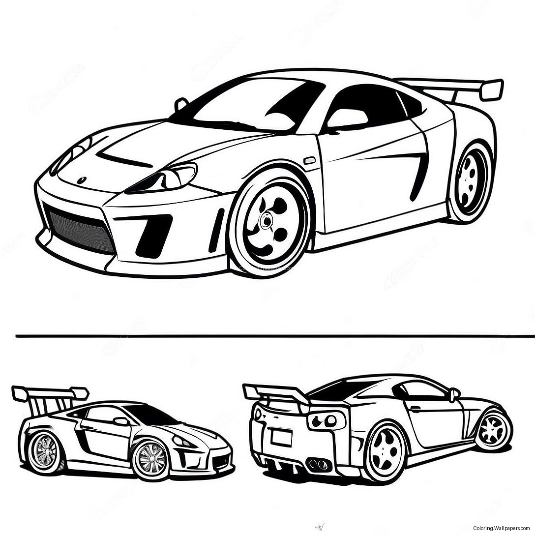 Sporty Jdm Car Coloring Page 10007