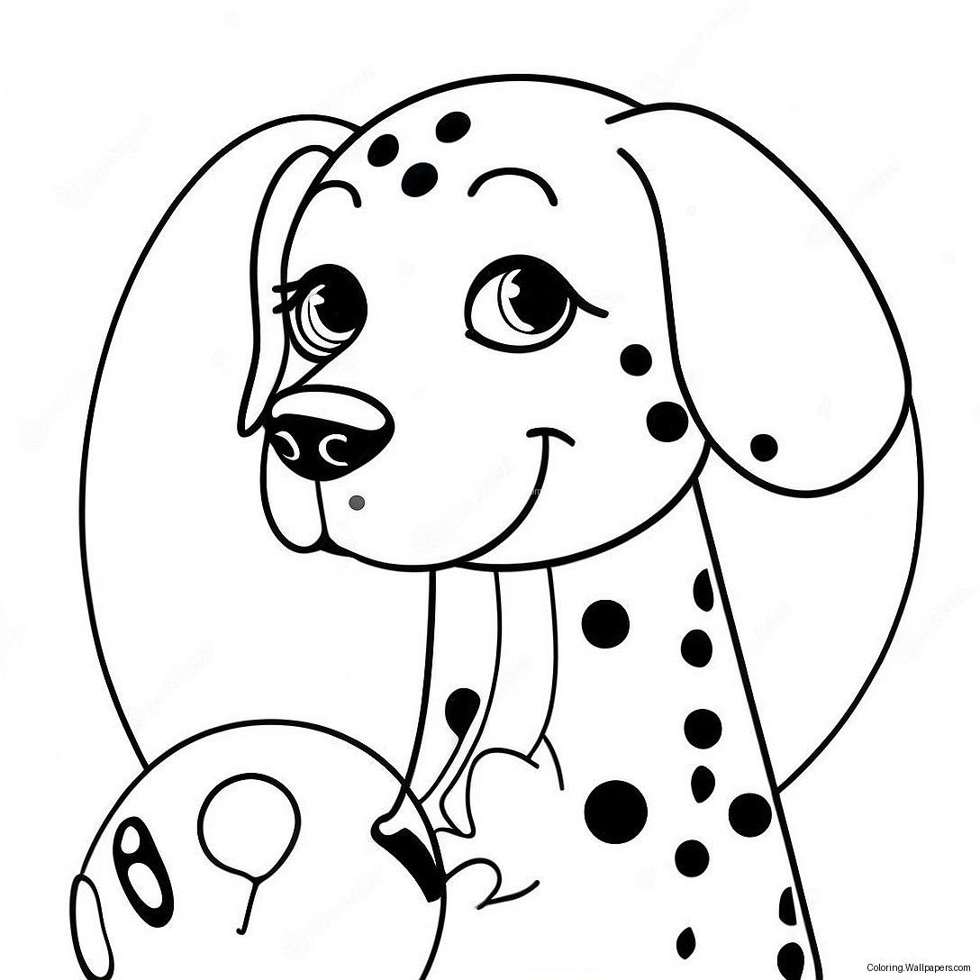 Spotted Dalmatian With Ball Coloring Page 11045