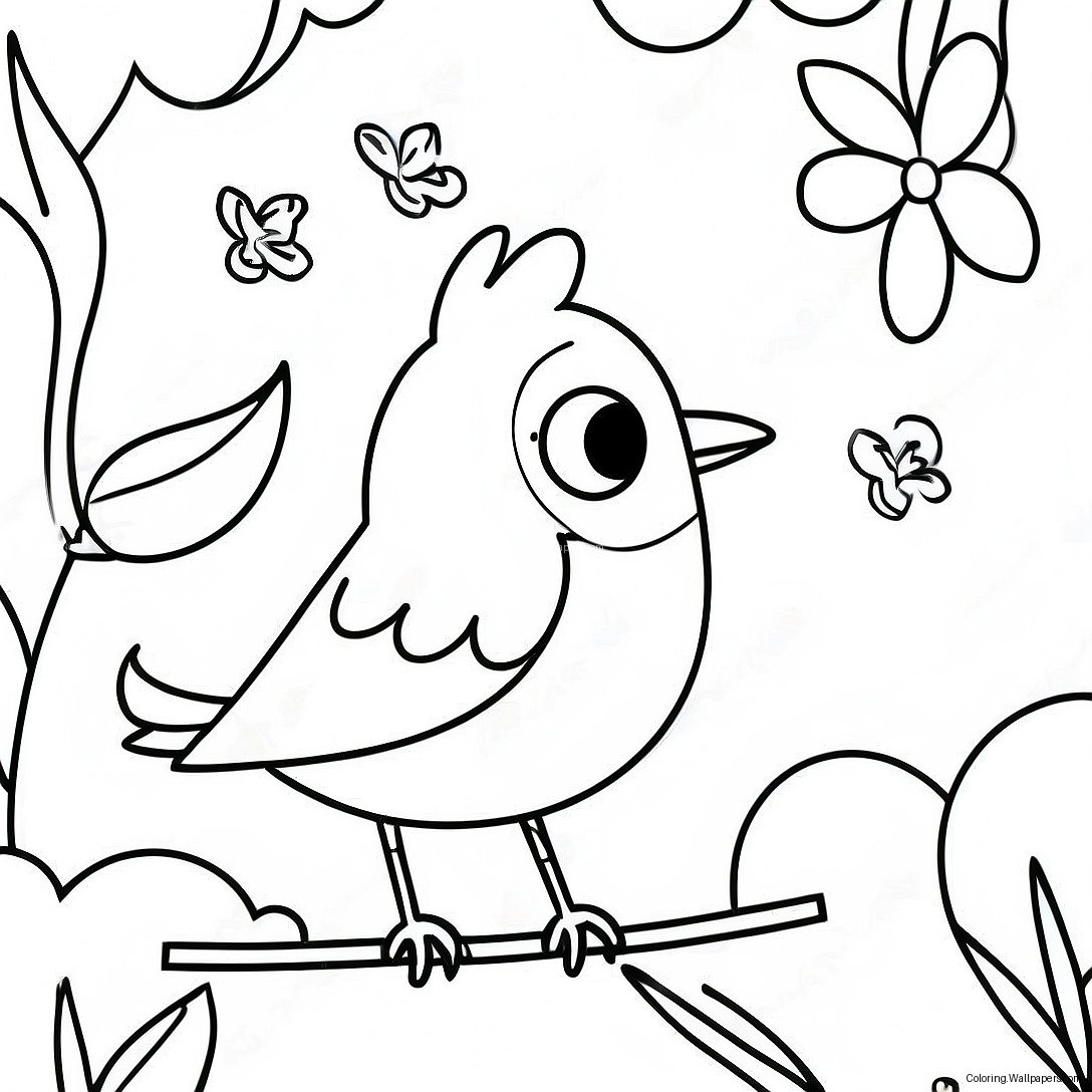 Spring Bird Coloring Page 43664