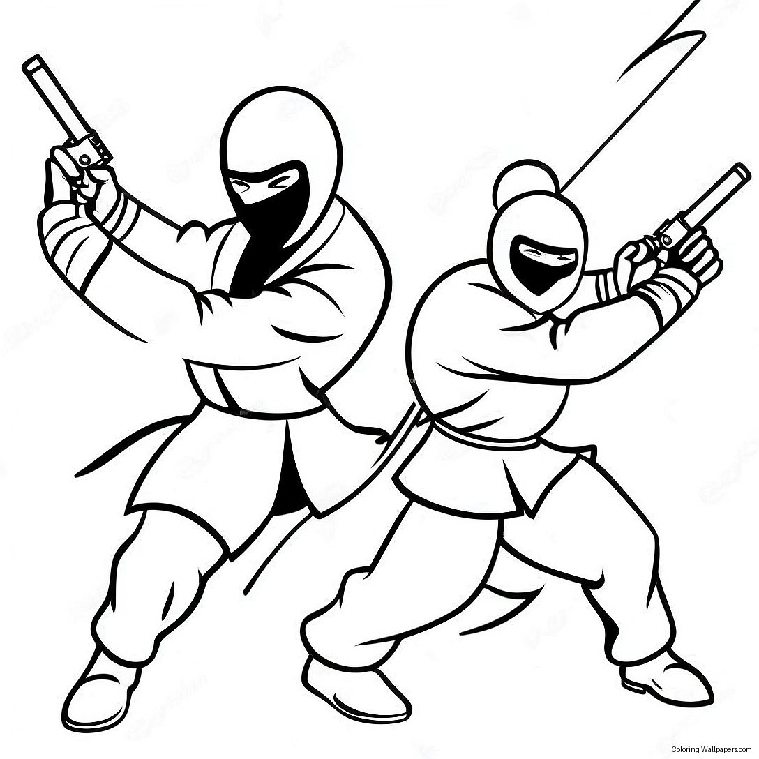 Página Para Colorear De Ninjas Espías En Acción 4555