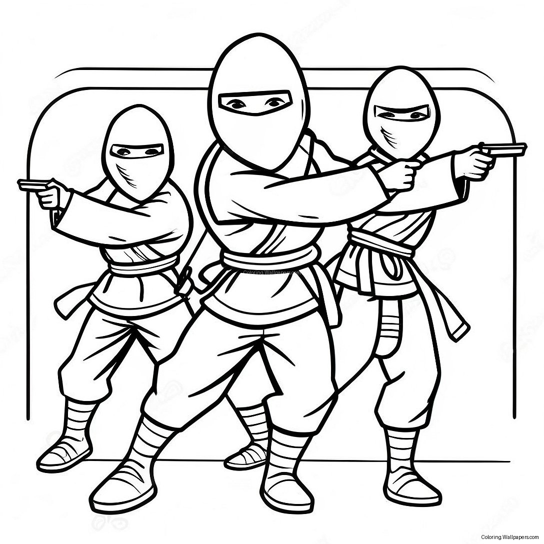 Página Para Colorir Ninjas Espiões Em Ação 4556