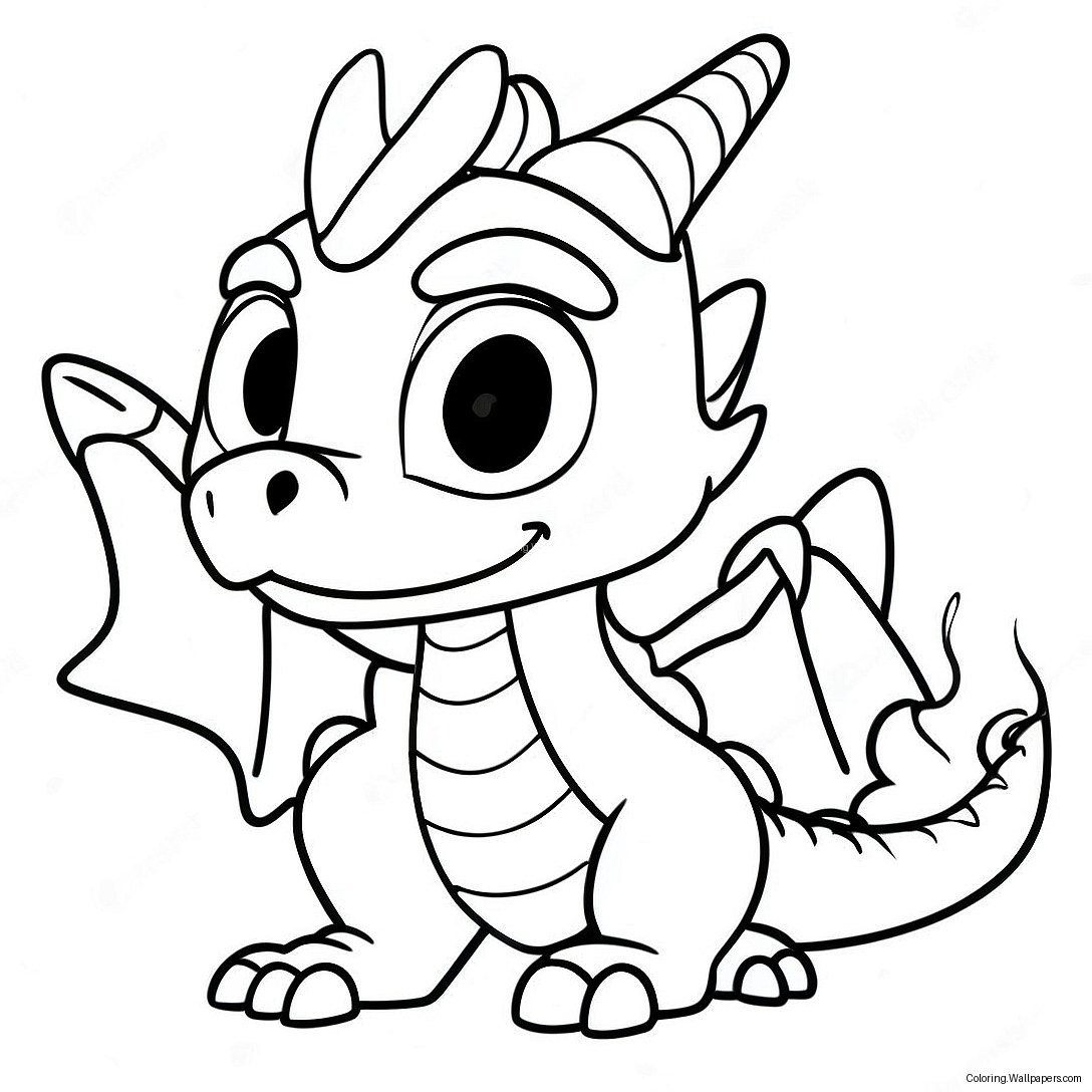 Spyro Breathing Fire Coloring Page 14409