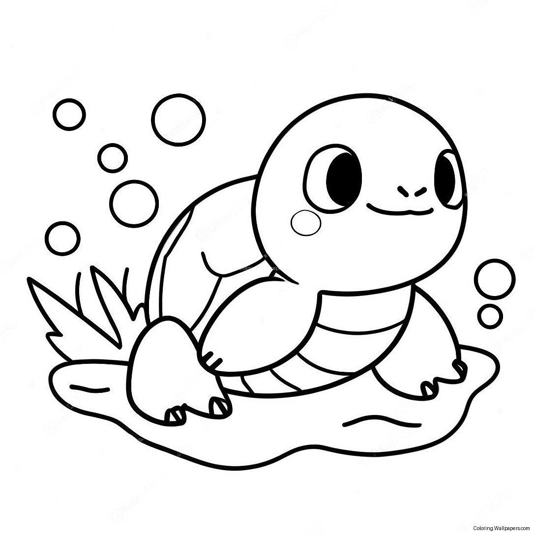 Squirtle Uiskentelee Meressä Värityssivu 1686