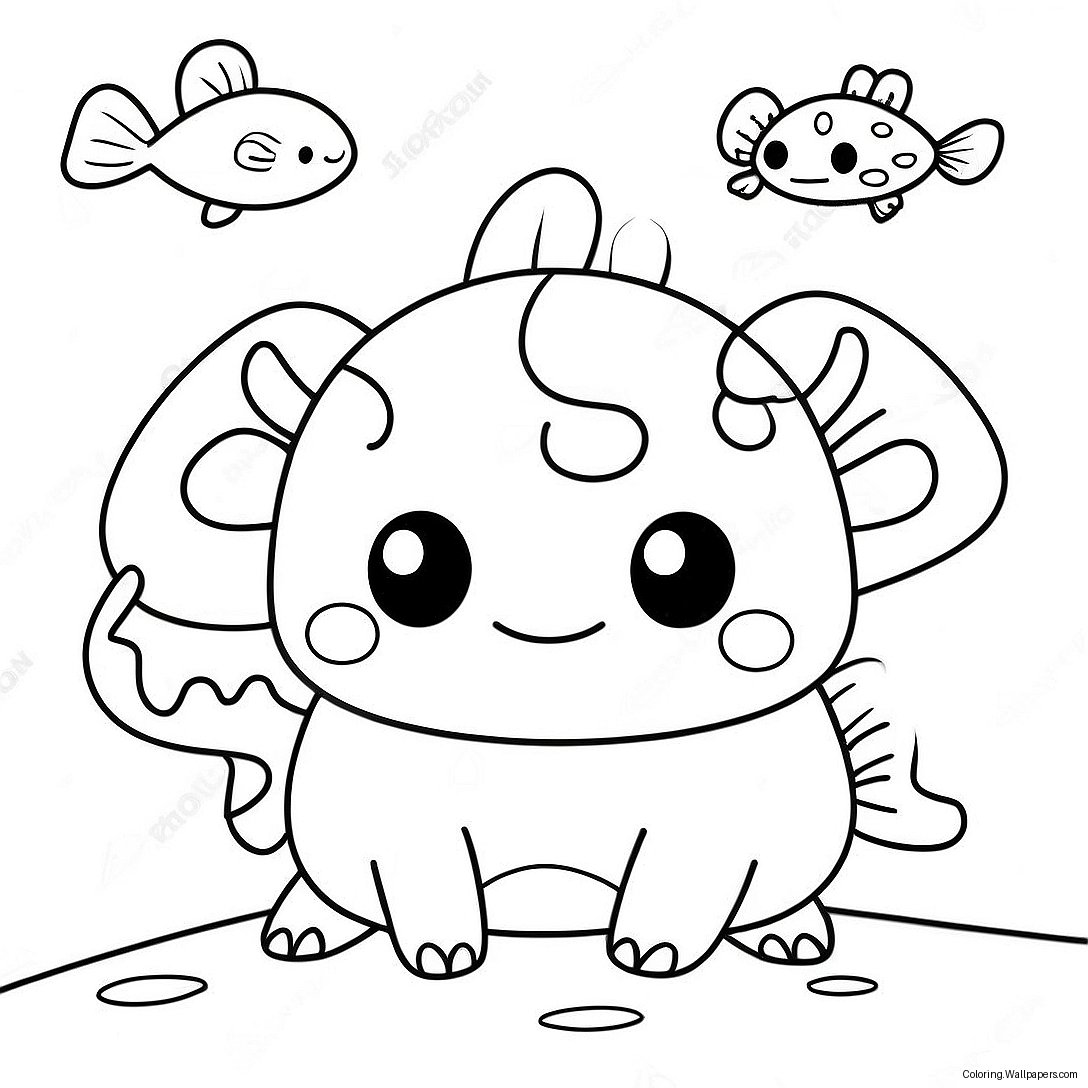 Squishmallow Axolotl Coloring Page 5369