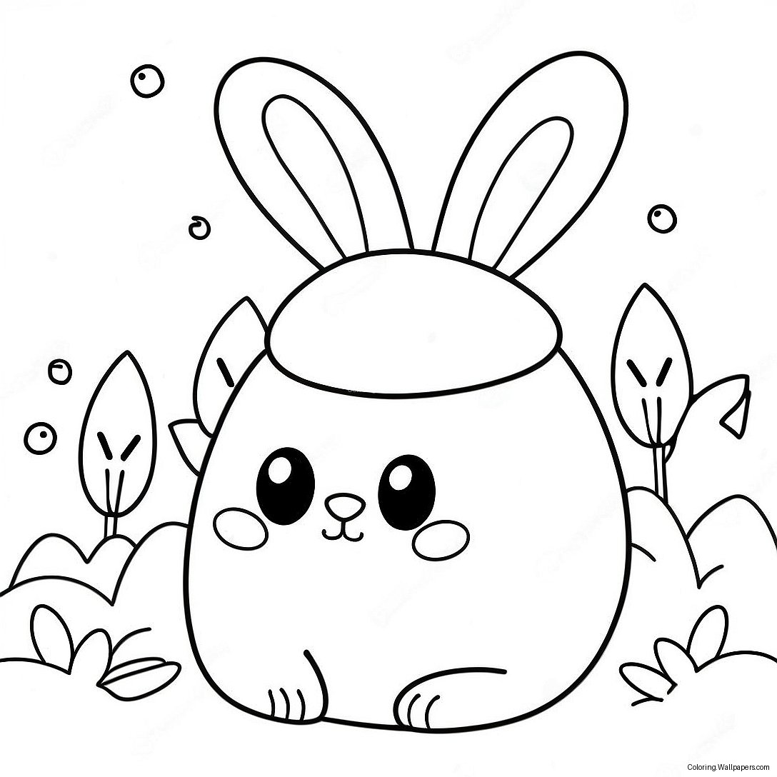 Squishmallow Easter Bunny Coloring Page 40753