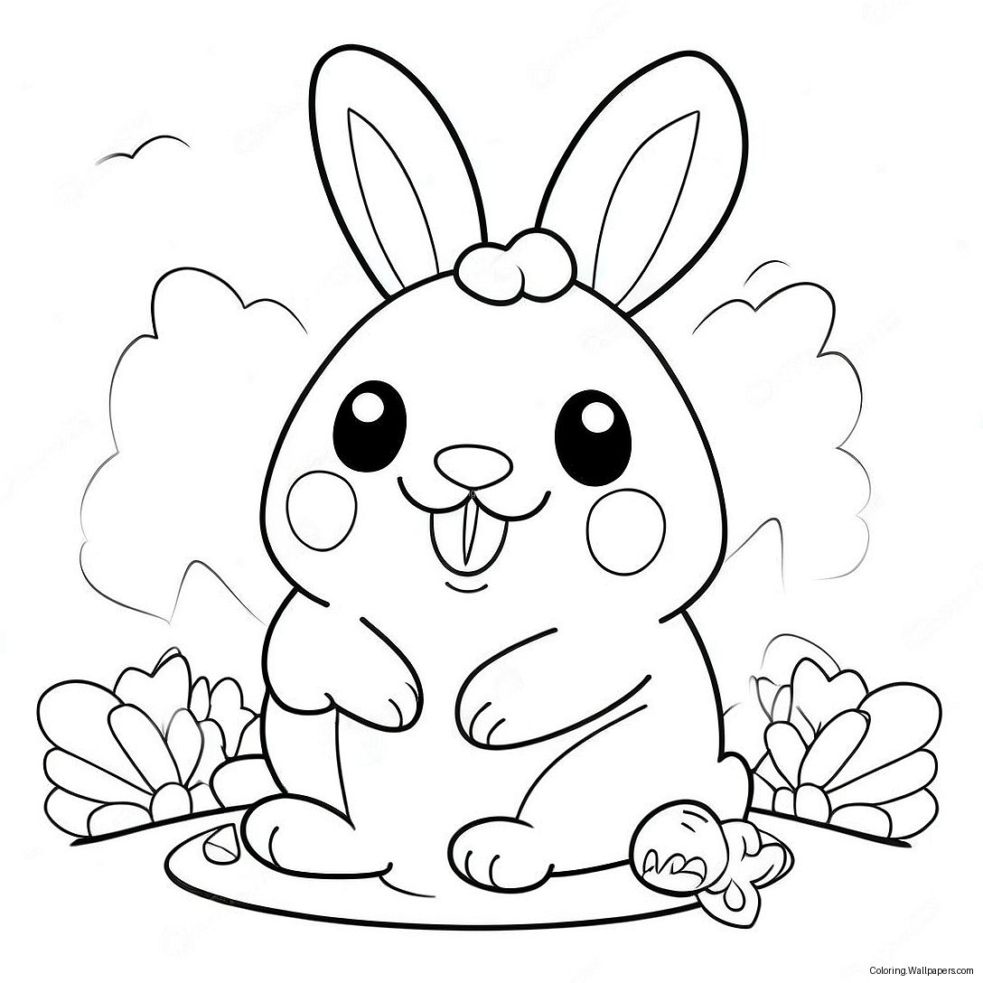 Squishmallow Easter Bunny Coloring Page 40754