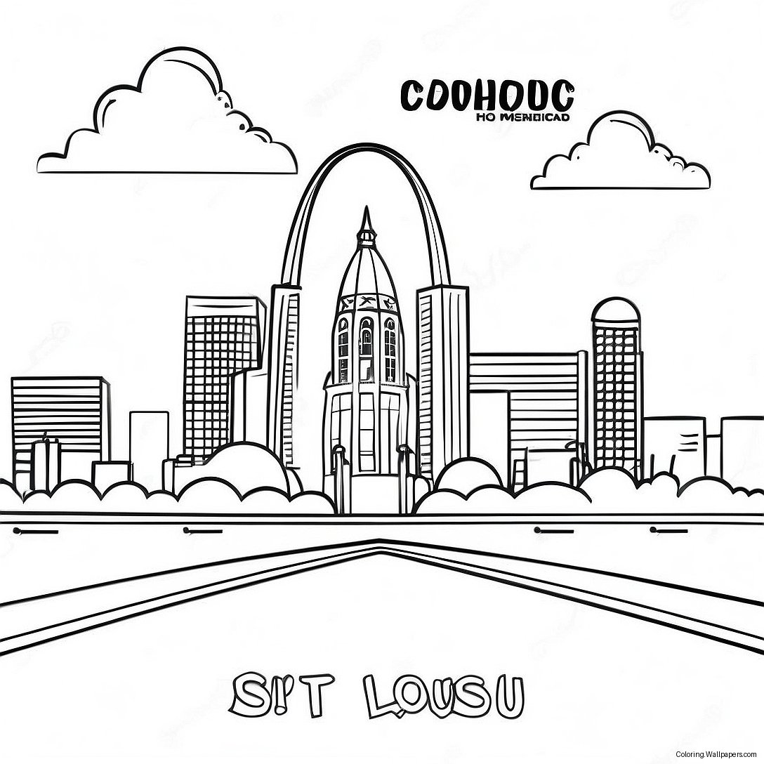 Pagini De Colorat Cu Orizontul Orașului St Louis 53249