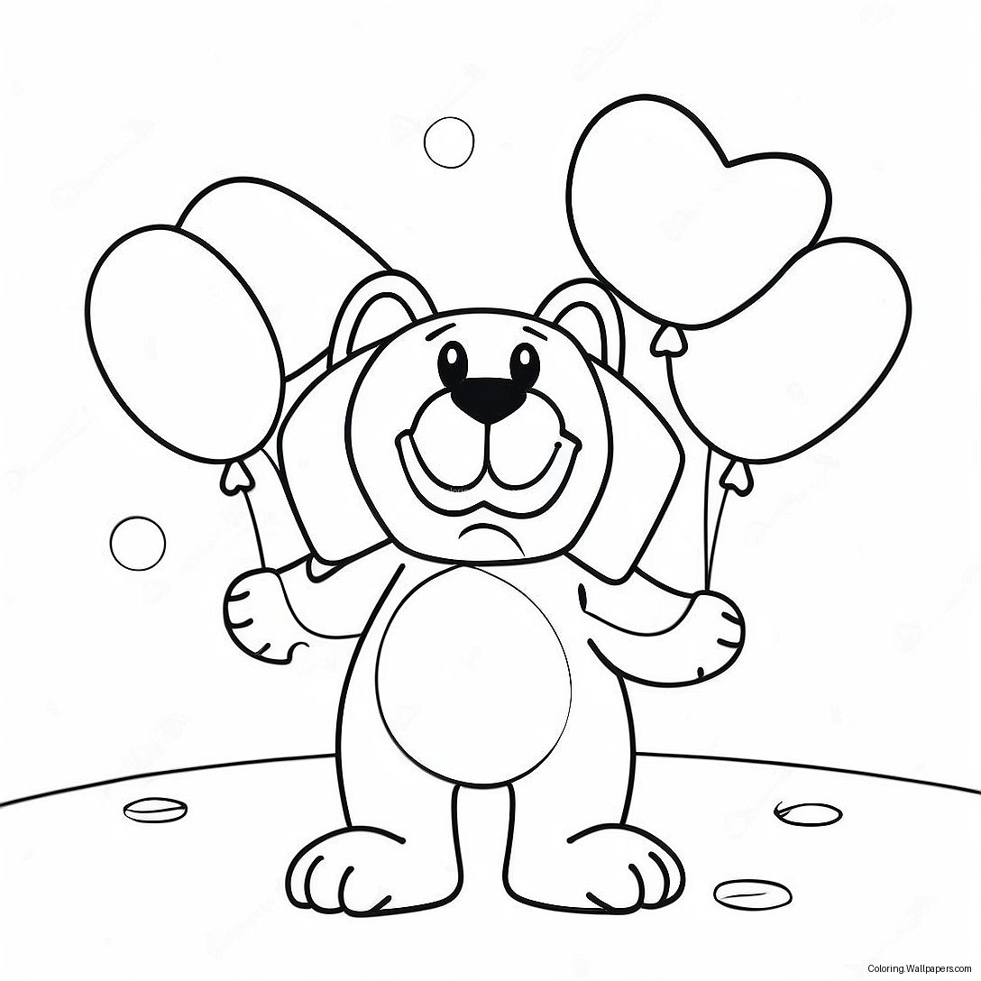 Stanley With Colorful Balloons Coloring Page 23312