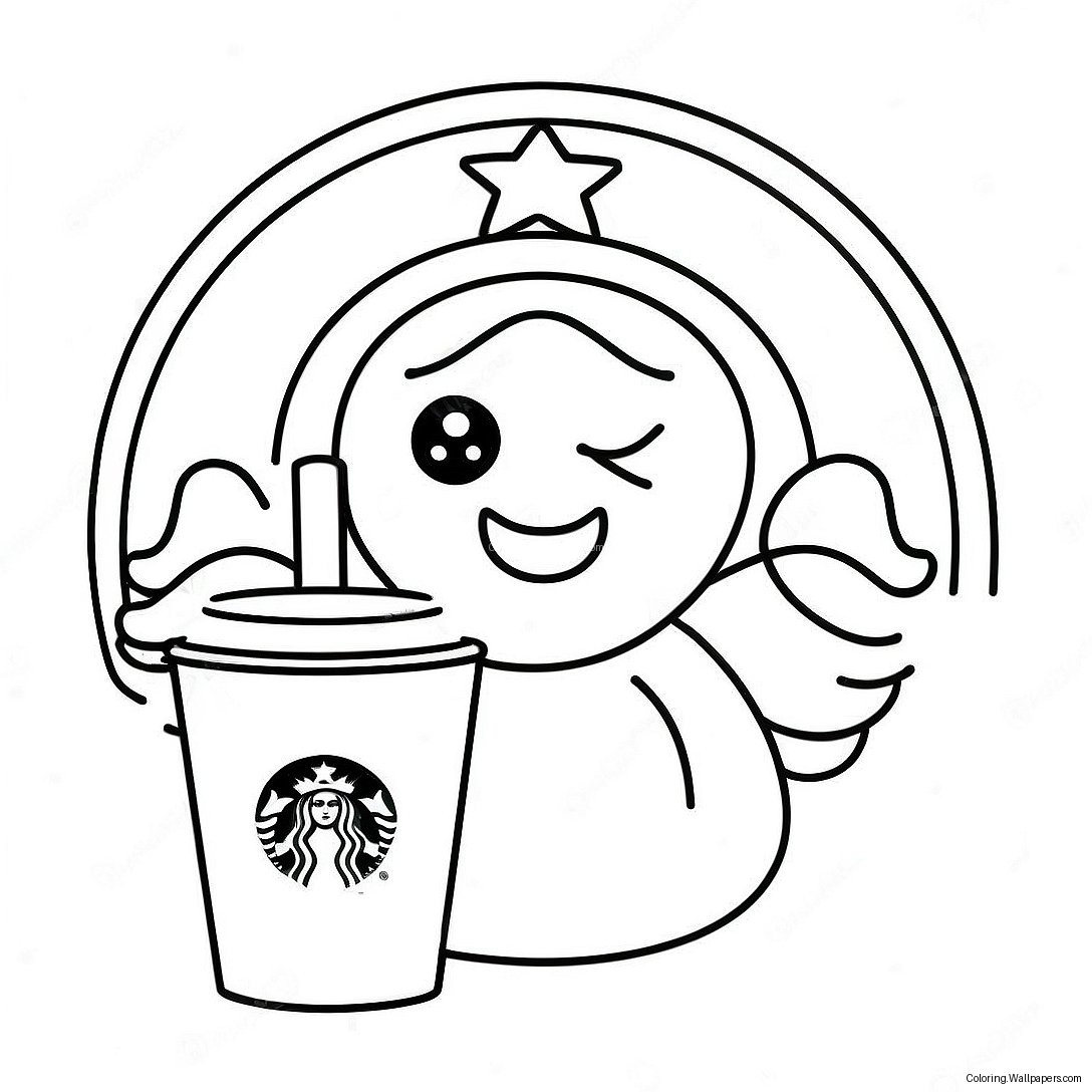 Starbucks Kawaii Att Färglägga 18464