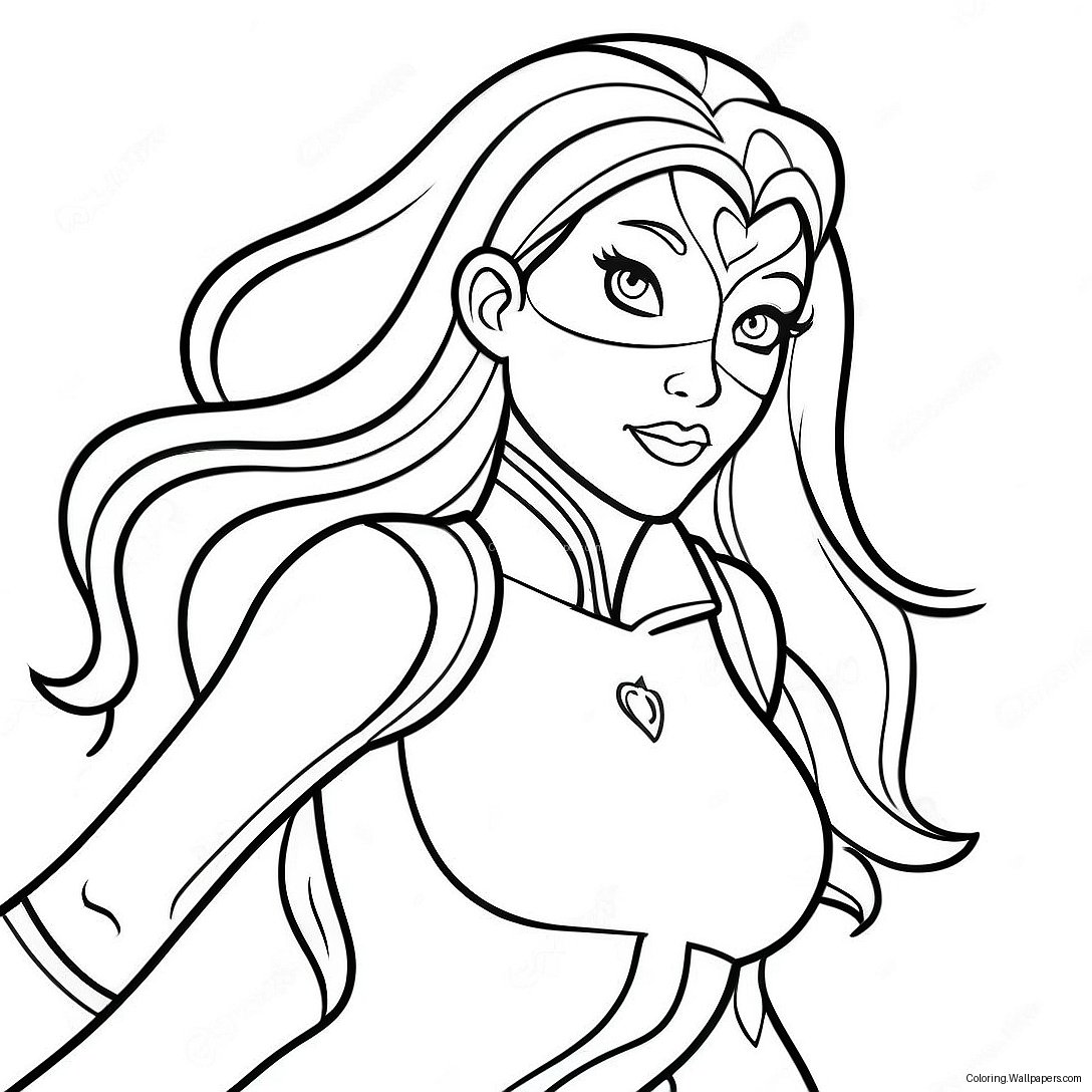 Starfire In Action Coloring Page 14998