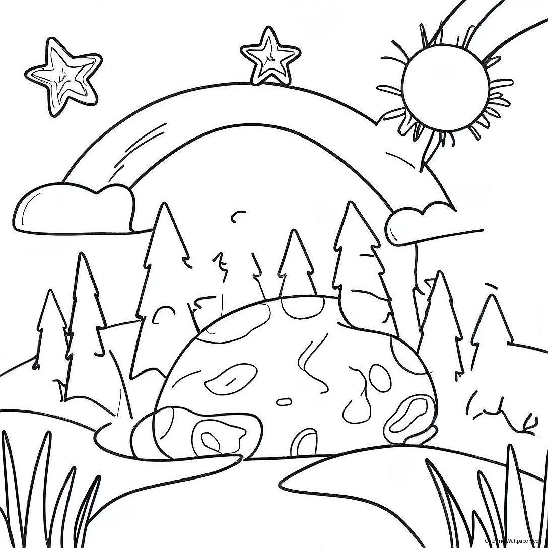 Starry Night Sky Coloring Page 22944