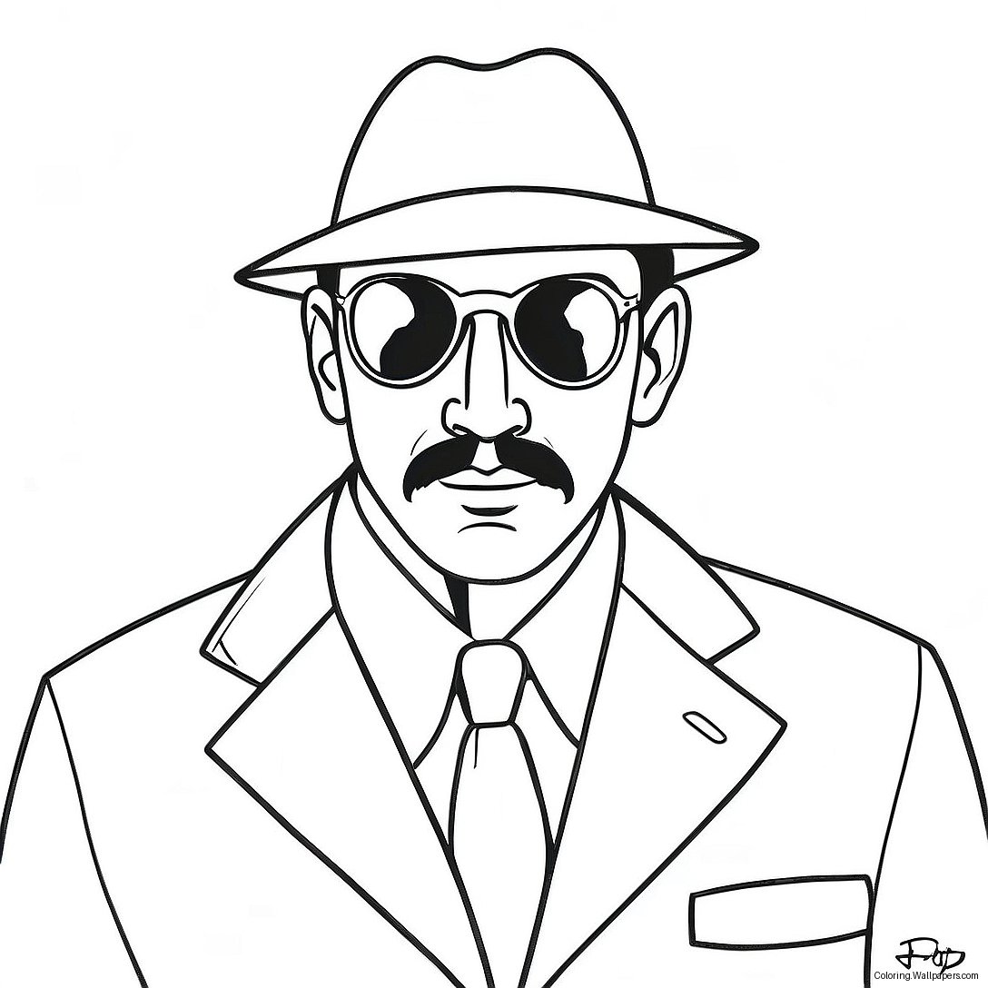 Stealthy Secret Agent In Disguise Coloring Page 49494