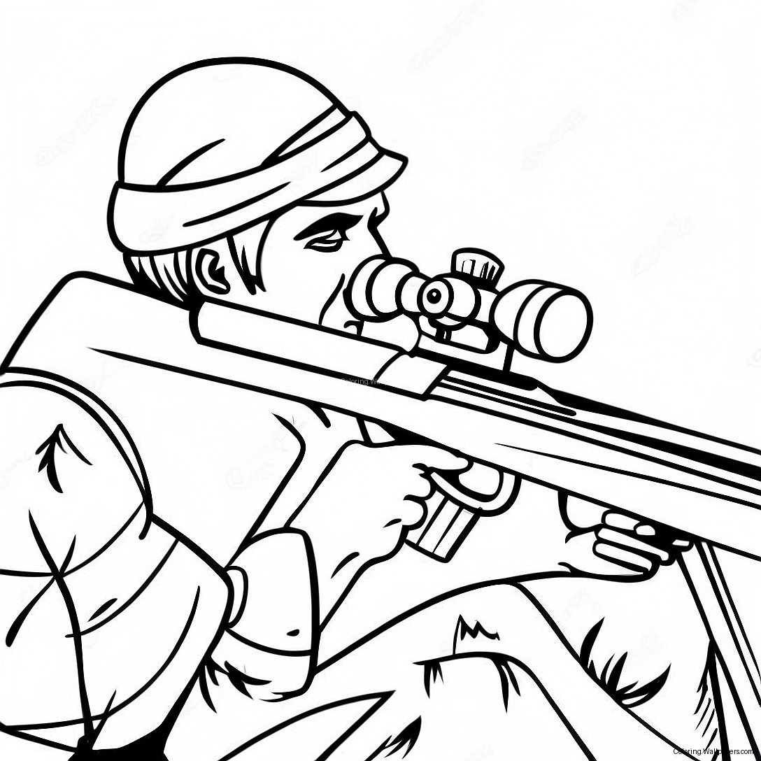 Stealthy Sniper In Camouflage Coloring Page 27852