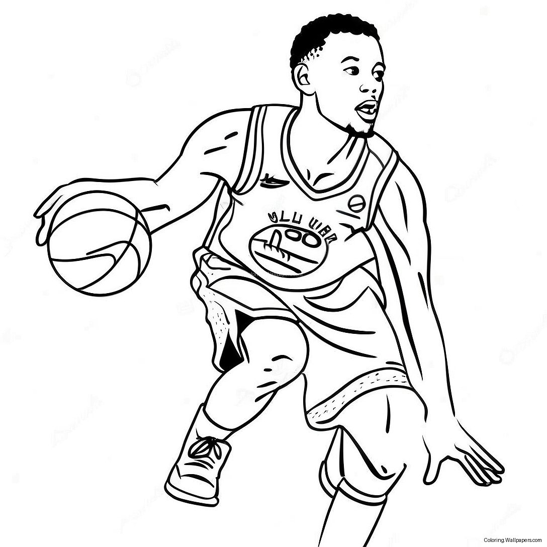 Page À Colorier De Steph Curry Dribblant Le Basketball 273