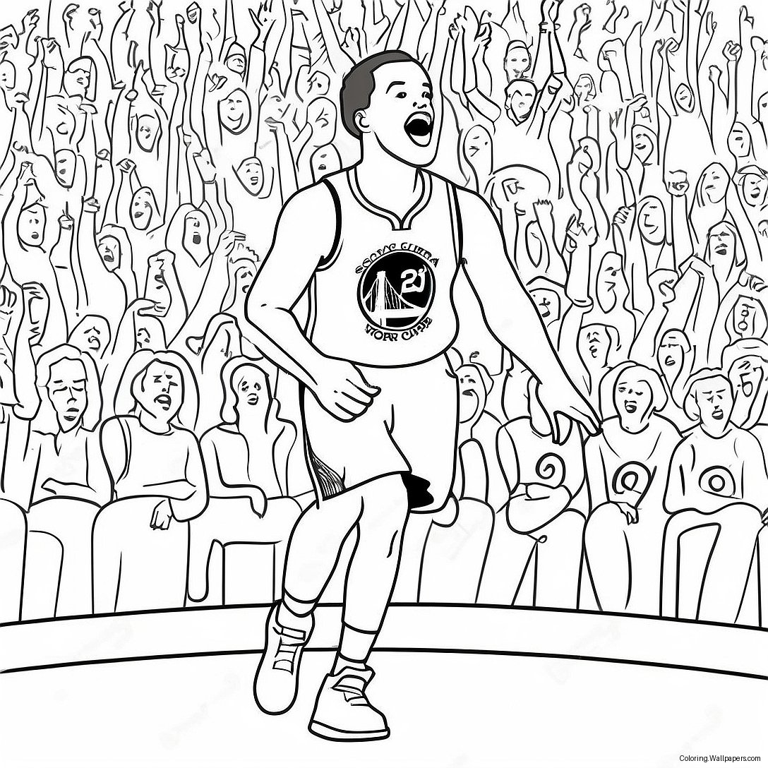 Steph Curry Shooting Three-Pointer Coloring Page 280