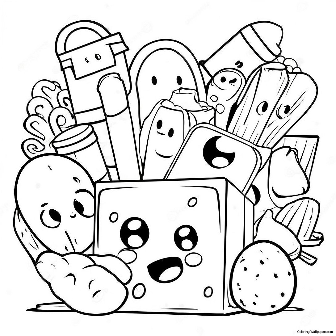 Sticky Lankybox Characters Coloring Page 16478