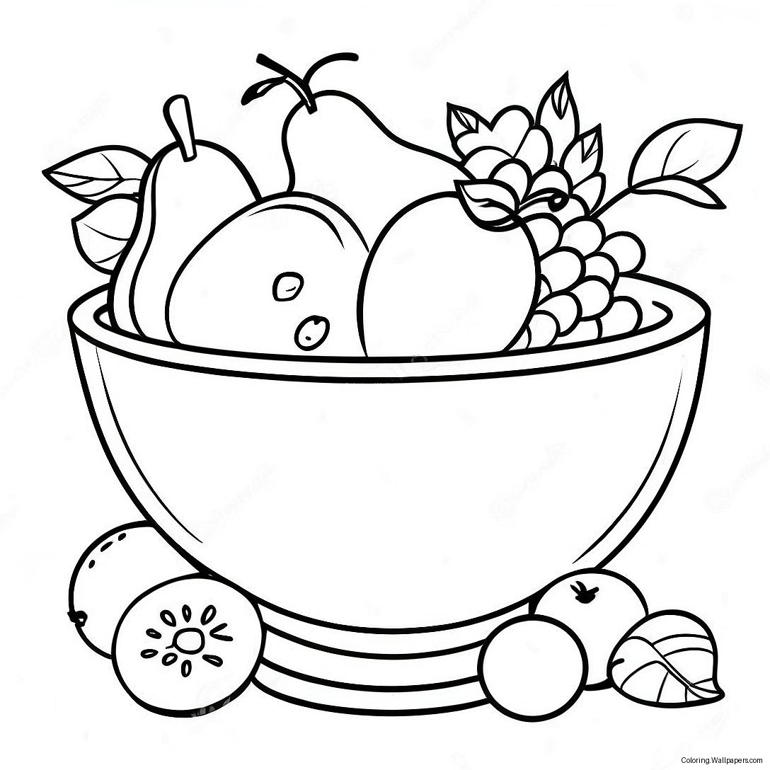 Still Life Fruit Bowl Coloring Page 40838