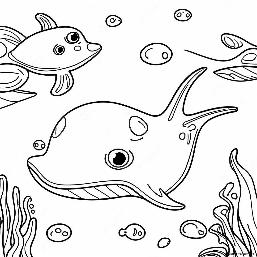 Sting Ray Swimming Gracefully Coloring Page 17704