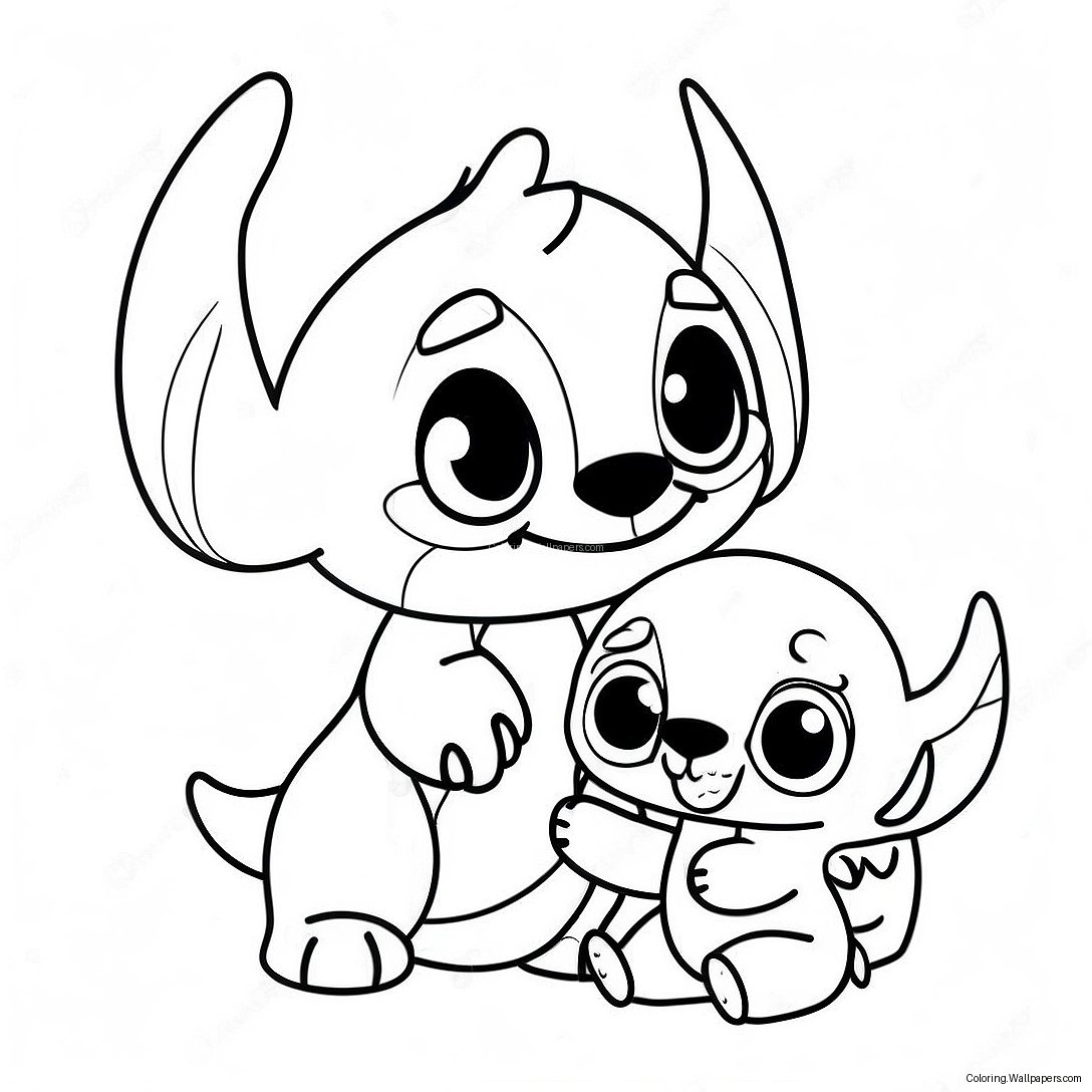 Stitch Och Angel Målarbild 427