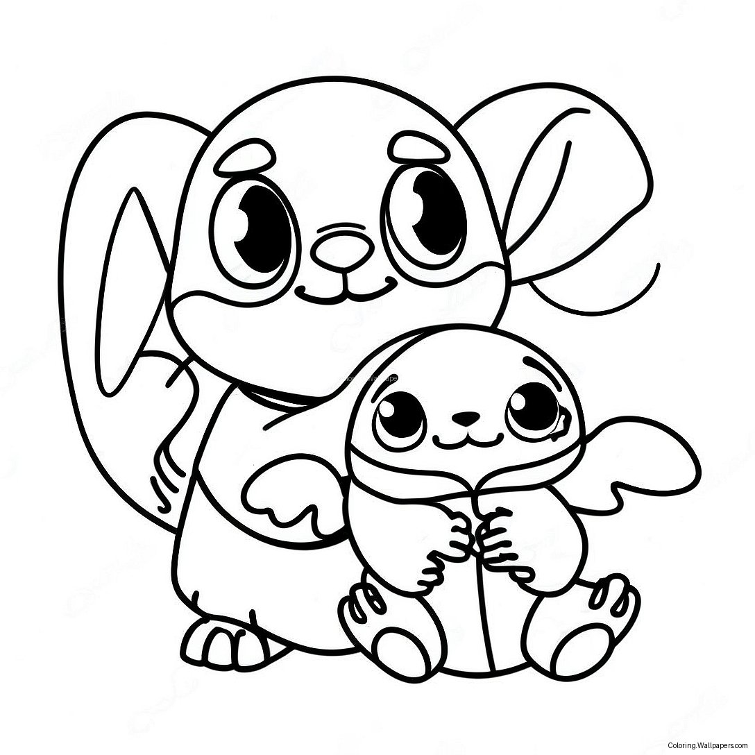 Page À Colorier De Stitch Et Baby Yoda 12284