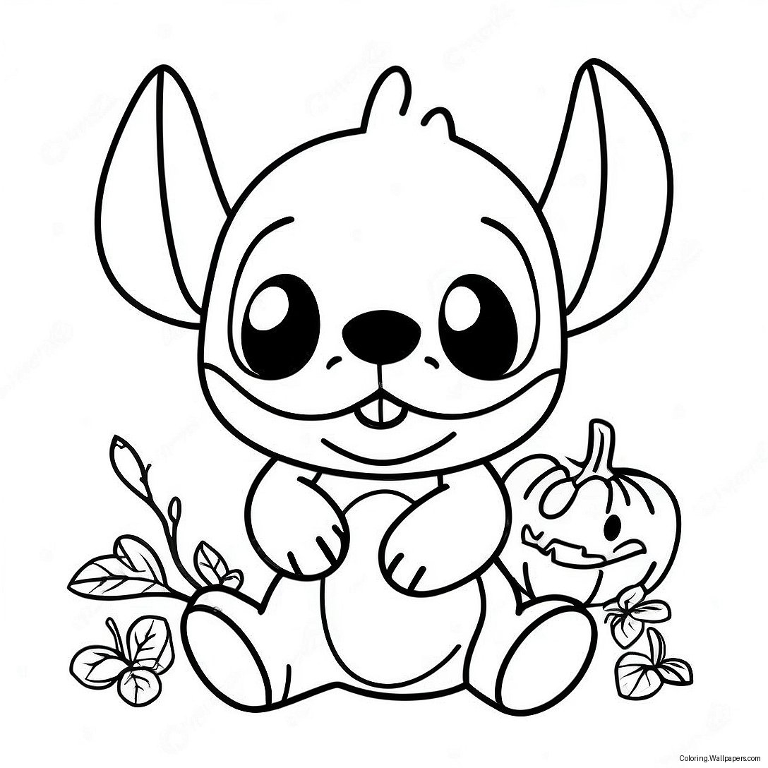 Stitch Halloween Coloring Page 10187