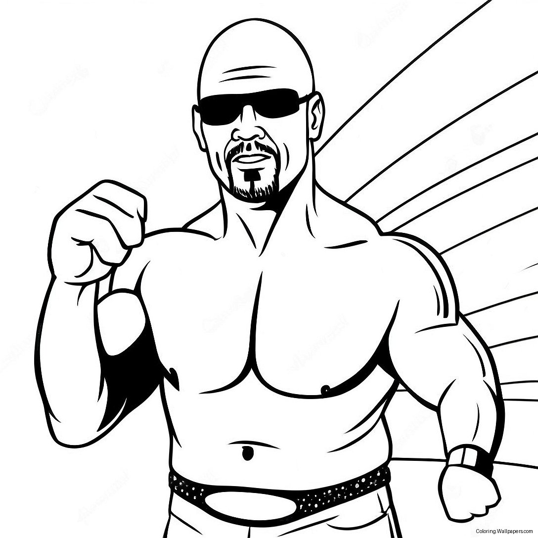 Stone Cold Steve Austin In Action Coloring Page 45636