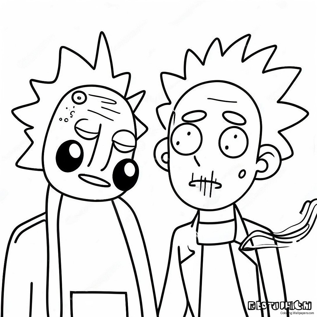 Stoner Rick Und Morty Trippy Ausmalbild 31409