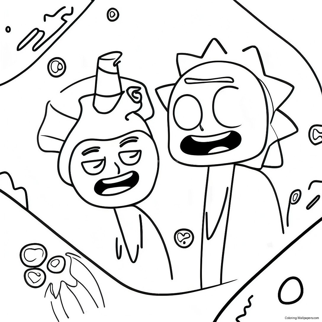 Stoner Rick And Morty Trippy Coloring Page 31410