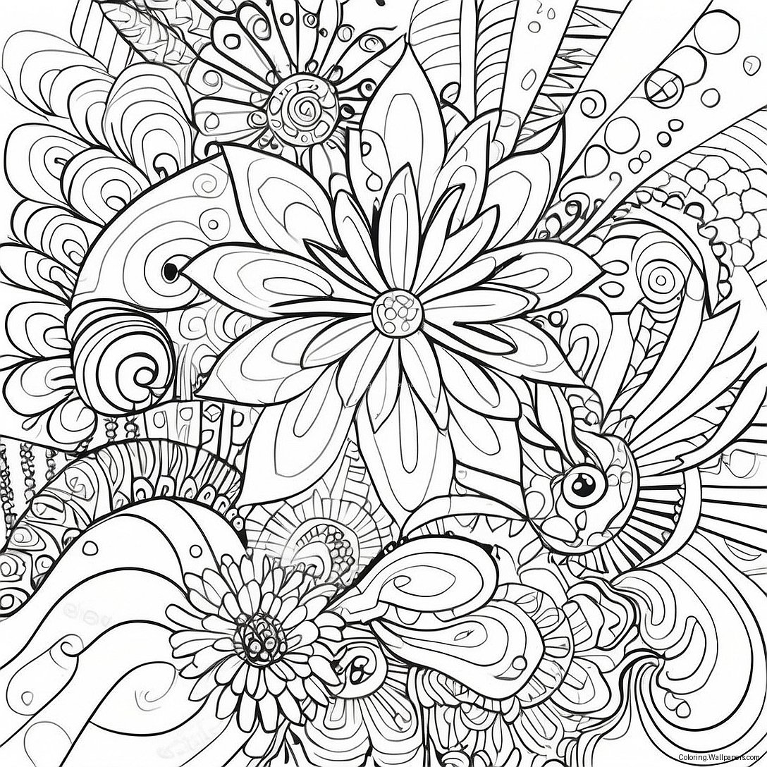 Stoner Trippy Abstract Patterns Coloring Page 58337