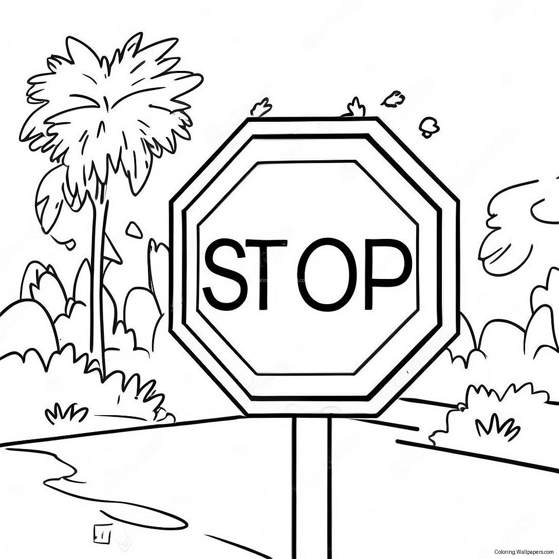 Stop Sign Coloring Page 6926