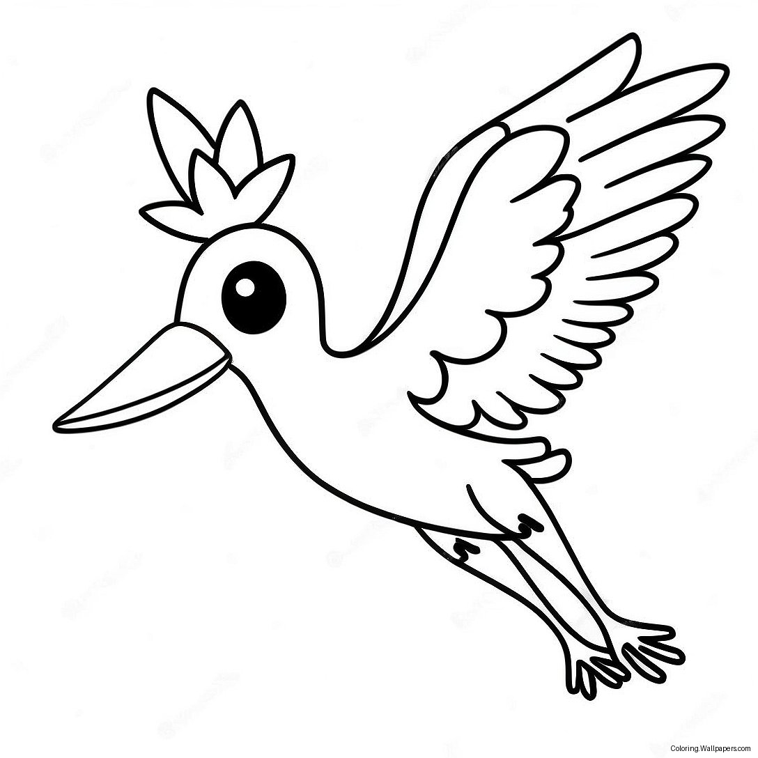 Stork Flying With Baby Coloring Page 27502