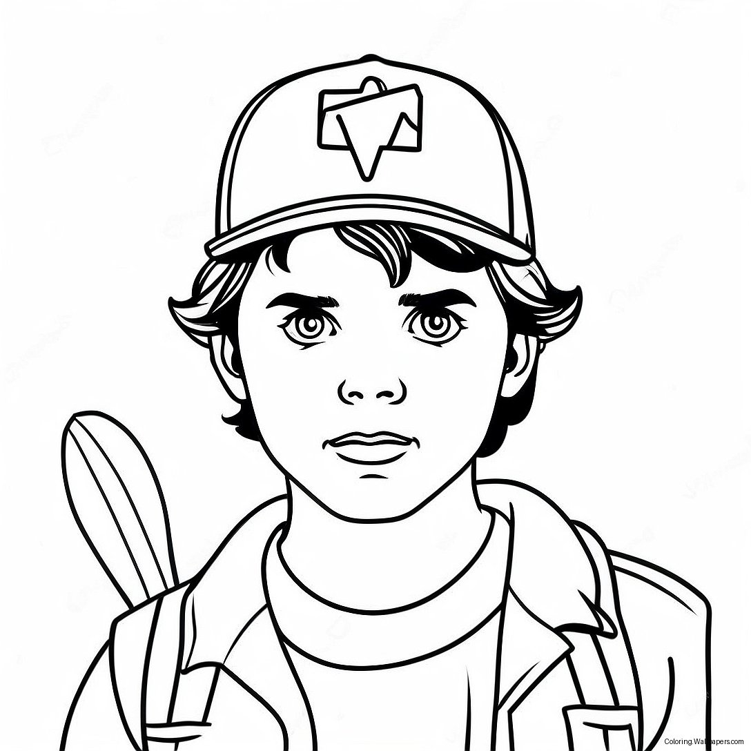 Stranger Things Steve With Bat Coloring Page 56793