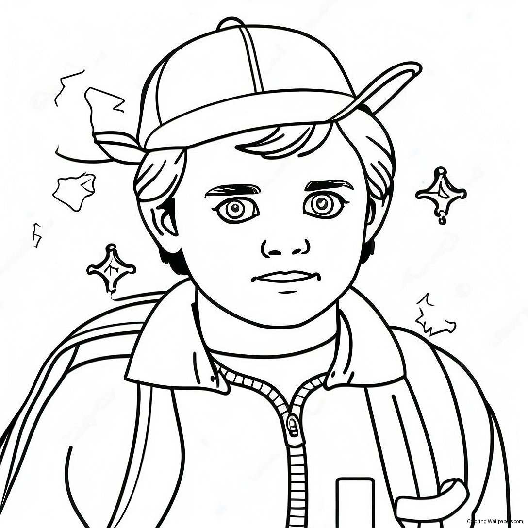 Stranger Things Steve With Bat Coloring Page 56794