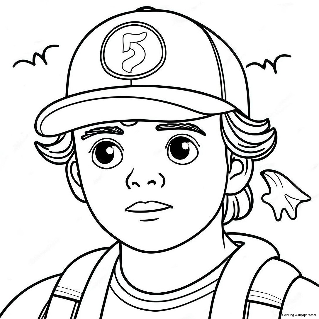 Stranger Things Steve With Bat Coloring Page 56795