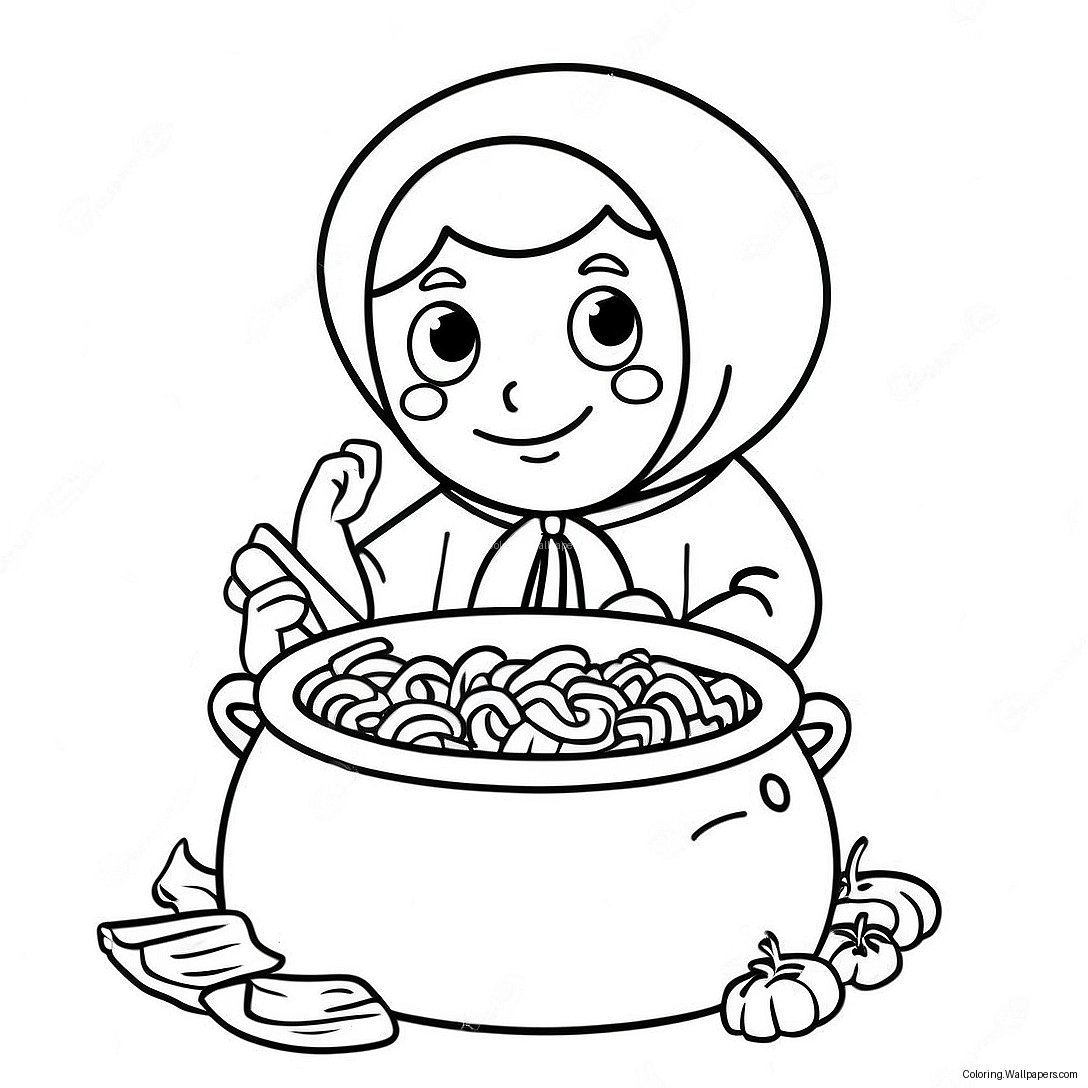 Page À Colorier De Strega Nona Avec Une Casserole De Pâtes 45425