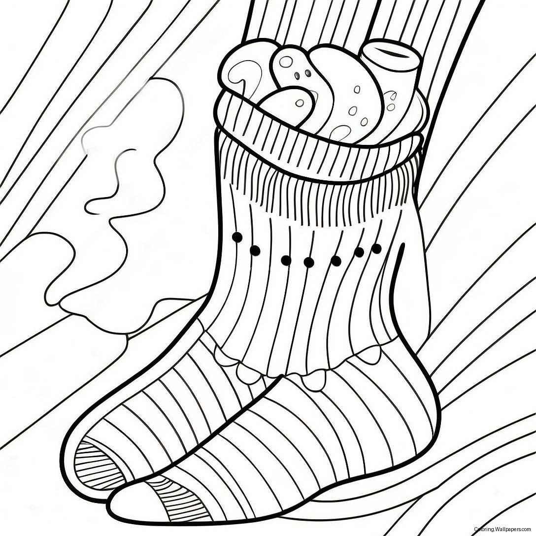 Randig Socka Målarbild 16249