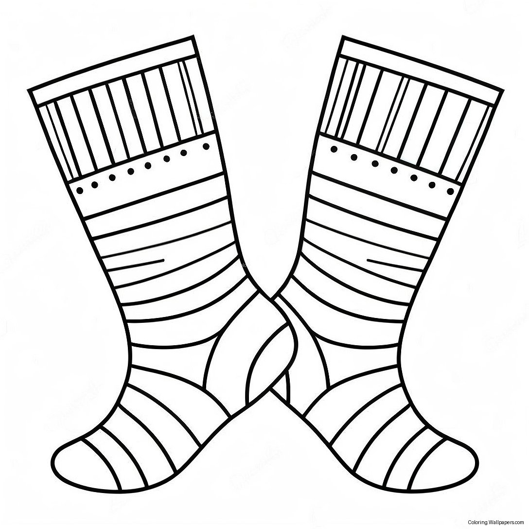 Striped Socks Coloring Page 17101