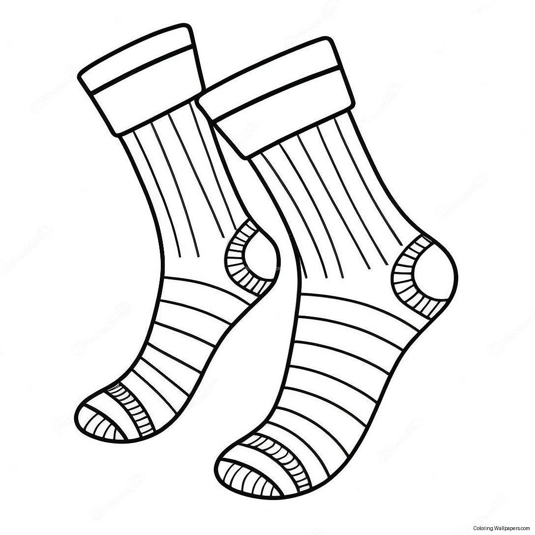 Striped Socks Coloring Page 17102