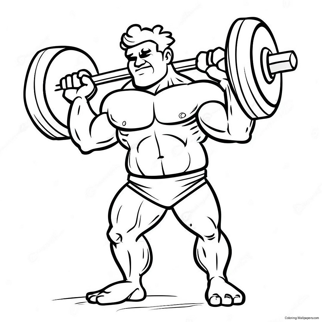 Strongman Lifting Weights Coloring Page 58882