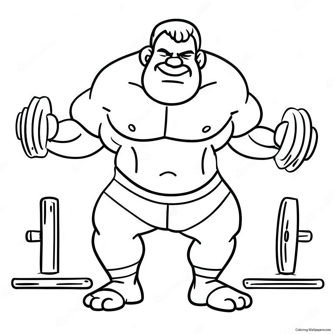 Strongman Lifting Weights Coloring Page 58883